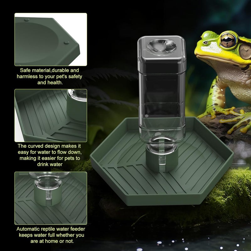 NOMOY Reptile Water Dispenser-Bearded Dragon Water Bowl - Small Water Dish for Tortoise - Bowls for Reptiles & Amphibians (L) - Image 4